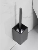 GobekUsa Aluminum Gray/White Toilet Brush Holder Set
