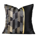 GobekUsa Black & Gold Floral Jacquard Throw Pillow Cover Oriental Art Case