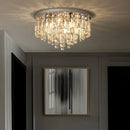 GobekUsa Crystal Steel LED Ceiling Chandelier, Modern Art Deco Lighting Fixture
