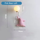 GobekUsa Bear Moon Wall Lamp: Modern Cartoon Light for Kids' Bedroom Décor