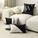 GobekUsa Embroidered Black White Minimalist Cushion Cover Light Luxury Home Decor Pillow