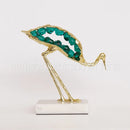 GobekUsa Crystal Crane Sculpture Green Gem Bird Home Decor Figurine
