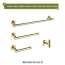 GobekUsa Brushed Gold Bathroom Accessories Set Hand Towel Bar Rack Toilet Paper Holder
