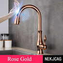 GobekUsa Gold Sensor Kitchen Faucet Pull Out Touch Control Mixer Tap Sink Crane