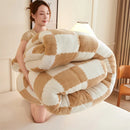 GobekUsa Cozy Checkerboard Duvet Blanket for Winter Warmth and Comfort