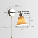 GobekUsa Ceramic LED Wall Light Sconce, Pull Chain Switch, Modern Style