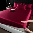 GobekUsa 100% Mulberry Silk Fitted Sheet Set with Pillowcase - Luxury Solid Color Silk Bed Linen