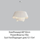 GobekUsa Cream Fabric Chandelier: Retro Nordic Attic Light for Bedroom, Living Room, Dining Room