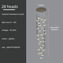 GobekUsa Crystal Modern Chandelier for Living Room Luxury Loft LED Lighting Staircase Chandelier