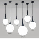 GobekUsa Glass Ball LED Pendant Lights for Modern Living Room, Black/White Horn Fixtures