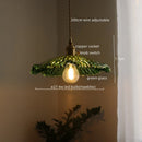 GobekUsa Green Glass LED Pendant Light - Nordic Modern Copper Luminaire Suspendu