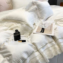 GobekUsa Lace Ruffle Bedding Set, 1000TC Egyptian Cotton, Luxury Princess Style