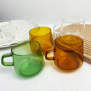 GobekUsa Glass Coffee Mug Tumbler | Colorful Heat-Resistant Tea Juice Cup