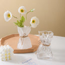 GobekUsa Clear Glass Vase Irregularly Folded Handicraft Ornaments Hydroponic Flower Vases