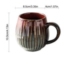 GobekUsa Gradient Glaze Ceramic Coffee Mug, 480ml Retro Japanese Style Cup
