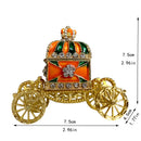 GobekUsa Enamel Crown Jewelry Box Carriage Figurine Wedding Ring Holder Shrine Home Decor