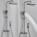 GobekUsa Grey Thermostatic Digital Shower Faucet Set with Rainfall System
