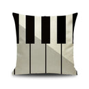 GobekUsa Letter Notes Piano Graphic Print Linen Pillowcase 45x45cm Living Room Decor