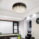 GobekUsa Gold Black Crystal Ceiling Chandeliers: Modern LED Round Kitchen Pendant Lamps for Home Lighting