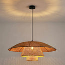 GobekUsa Japanese Wicker Petal Chandelier for Tea House Dining, Parlor, Restaurant