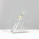 GobekUsa Crystal Staircase Statue: Golden Man Climbing Handicrafts Glass Home Decor