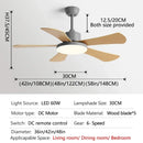 GobekUsa 48" Bedroom Restaurant Ceiling Fan with 5 Wood Blades, DC Motor, LED Light, Remote