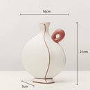 GobekUsa Geometric Black Lines Resin Vase - Handcrafted Floral Home Decor