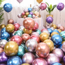 GobekUsa 12-Inch Metal Latex Confetti Balloon Set for Wedding, Birthday, Party Decorations