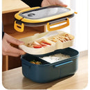 GobekUsa Kids 2-Layer Bento Lunch Box, Microwaveable Food Container for School & Outdoor Activities