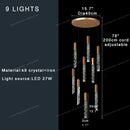 GobekUsa Crystal Circular Staircase Chandelier for Villa Duplex Foyer Decoration