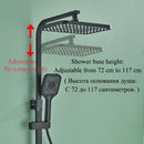 GobekUsa Digital Display Thermostatic Shower Faucet Set with Rainfall Shower Column in Chrome