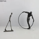 GobekUsa Abstract Cast Iron Acrobatics Sculpture Desk Decoration Slender Figures