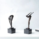 GobekUsa Diving Sportsman Metal Sculpture - Abstract Swimming Figure for Home Decor