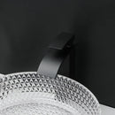 GobekUsa Diamond Glass Basin Set with Matte Black Faucet and Pop-up Drain Mixer Tap