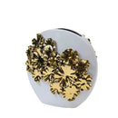 GobekUsa Gold Embossed Flower Ceramic Vase for Home Decoration and Floral Arrangements
