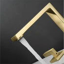 GobekUsa Brushed Gold Basin Faucet: Antique 3-Hole Waterfall Bathroom Faucet, Hot and Cold Water