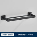 GobekUsa Black Towel Rack Bar 40cm SUS304 Modern Gold Cloth Holder Wall Mounted