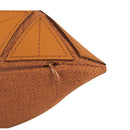 GobekUsa Dark Orange Geometric Petals Leather Patched Lumbar Pillow Cover Luxury Case