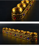 GobekUsa Gem Inlaid Candlestick Stand for Buddhist Wedding Altars & Decor.