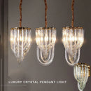 GobekUsa Glass Crystal Pendant Lights for Kitchen Island Bar - Elegant Luxury LED Lamps