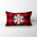 GobekUsa Christmas Plaid Cushion Cover in Red Black Check for Home Sofa Bed