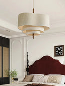 GobekUsa Japanese Fabric Chandelier Retro Style Pendant Light for Living Room, Bedroom, Restaurant, Hotel