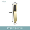 GobekUsa Brushed Gold Brass Hand Shower with Stainless Steel Hose - Wall Mount