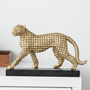 GobekUsa Golden Leopard Resin Figurines for Interior Decor