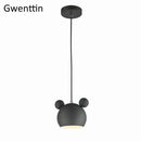 GobekUsa Cartoon Mouse Pendant Light: Nordic Iron Hanging Lamp for Children's Room, LED Lighting Fixtures
