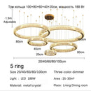 GobekUsa Golden Crystal Chandelier: Nordic Modern Luxury LED Hanging Halo for Living Room