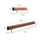 GobekUsa Black Walnut Wood Towel Rack with Brass Accents
