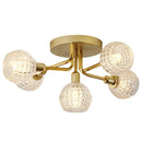 GobekUsa Gold Glass Ceiling Lamp. Modern Round Corrugated Design for Bedroom, Living Room, Cloakroom.