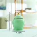 GobekUsa Gold Tea Canister Ceramic Storage Jar with Lid for Desk Decoration