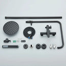 GobekUsa Black Shower Faucet Set with Rainfall Shower Head and Wall Mounted Mixer Tap